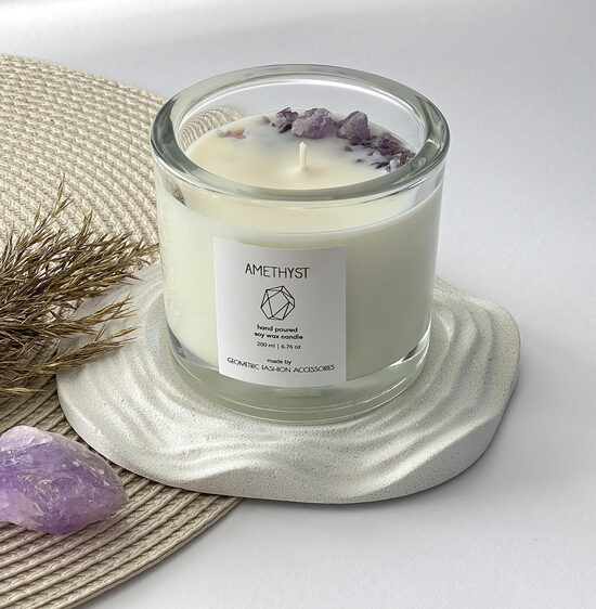 Sojas vask svece ar ametistu
